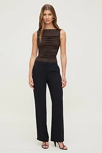 Pantalon fluide à jambe droite Camelia