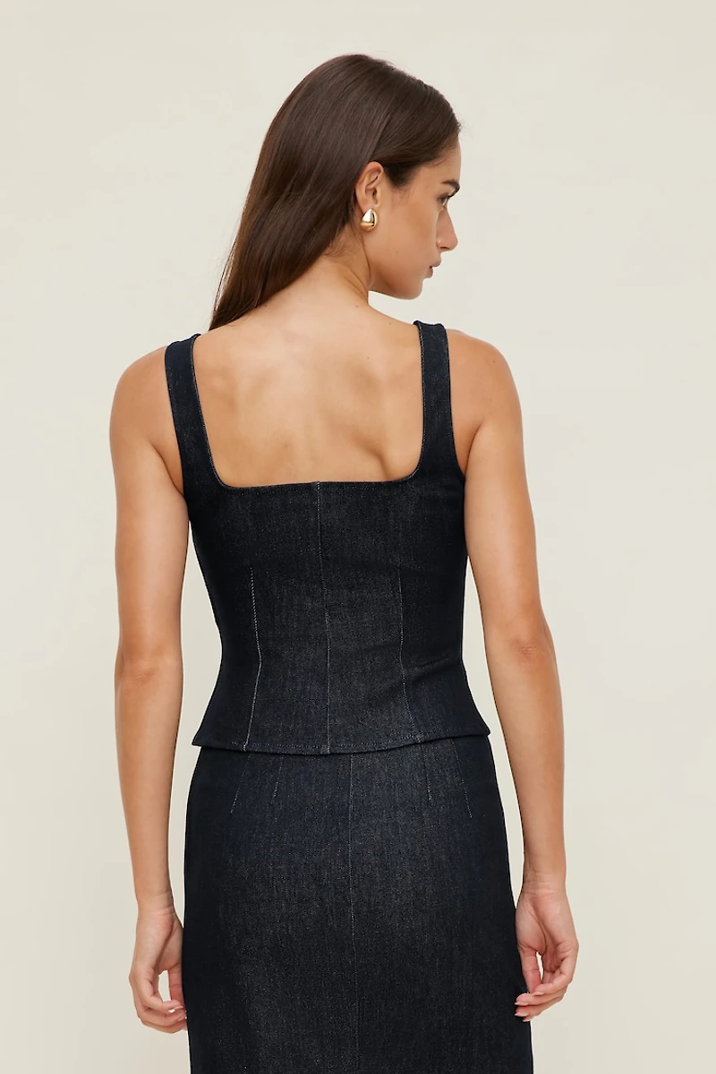Denim Bustier Top