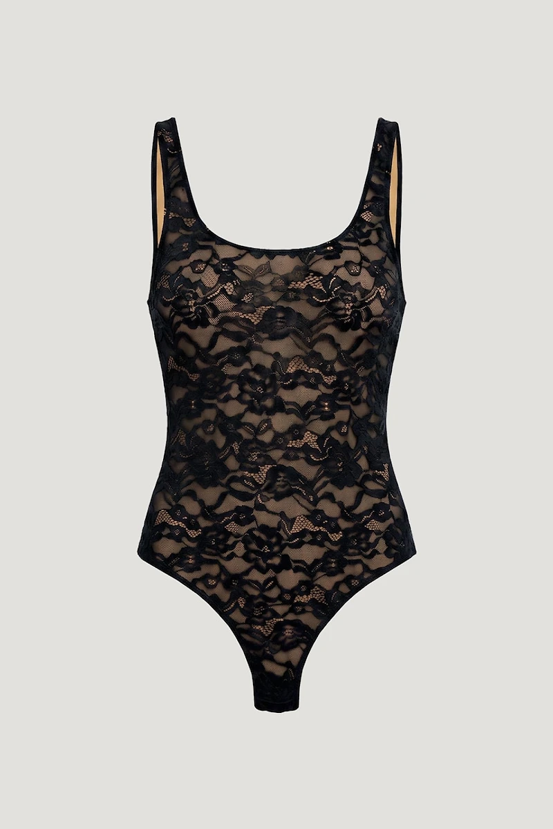 Scoop Neck Lace Bodysuit