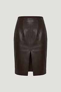 Faux Leather Midi Skirt