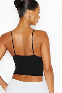 Sleek Plunge Lace Trim Cami Top