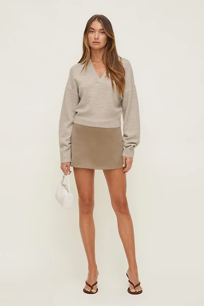 Stacie Faux Suede Mini Skort