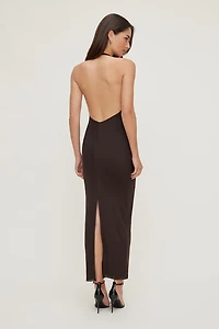 Reia Halter Mesh Maxi Dress