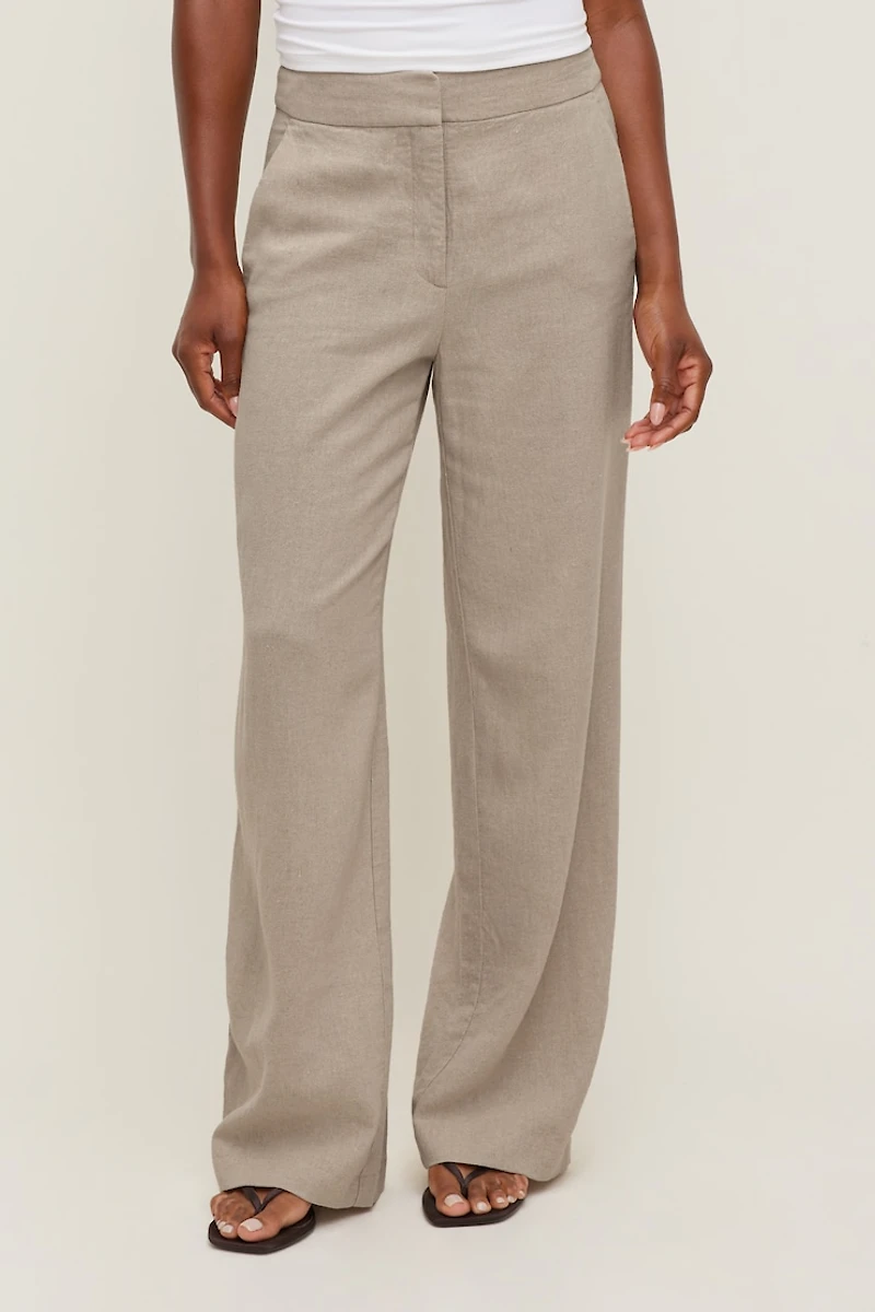 Pantalon à jambe droite Yasmin en lin