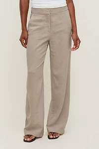Pantalon à jambe droite Yasmin en lin