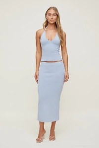 Scallop Trim Sweater Halter Top