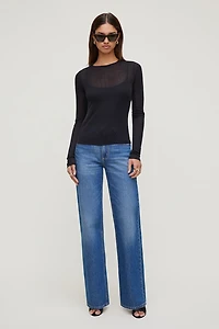 Sheer Layered Cami and Long Sleeve T Shirt