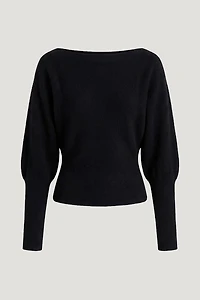 Cinched Boat Neck Sweater