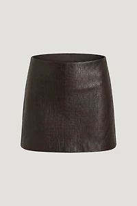Stacie Croc Faux Leather Mini Skort