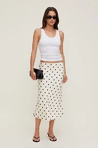 Delila Satin Midi Skirt
