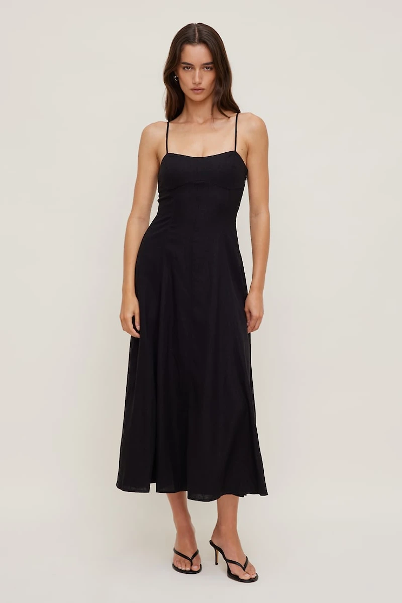 Belle Linen Midi Dress