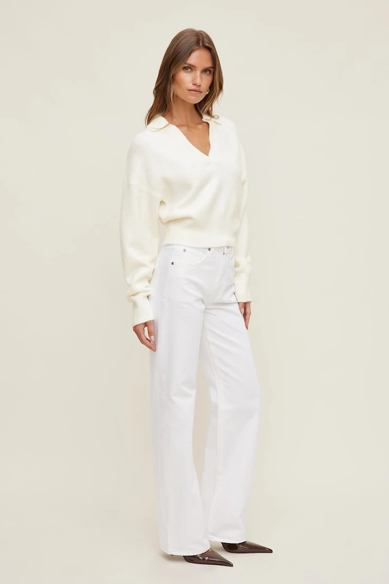 Audrey Cinched Polo Sweater