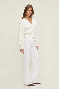 Audrey Cinched Polo Sweater