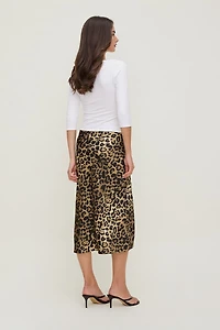 Jupe midi en satin Delila