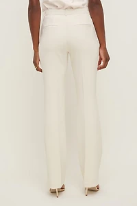 Pantalon ajusté à jambe droite taille haute