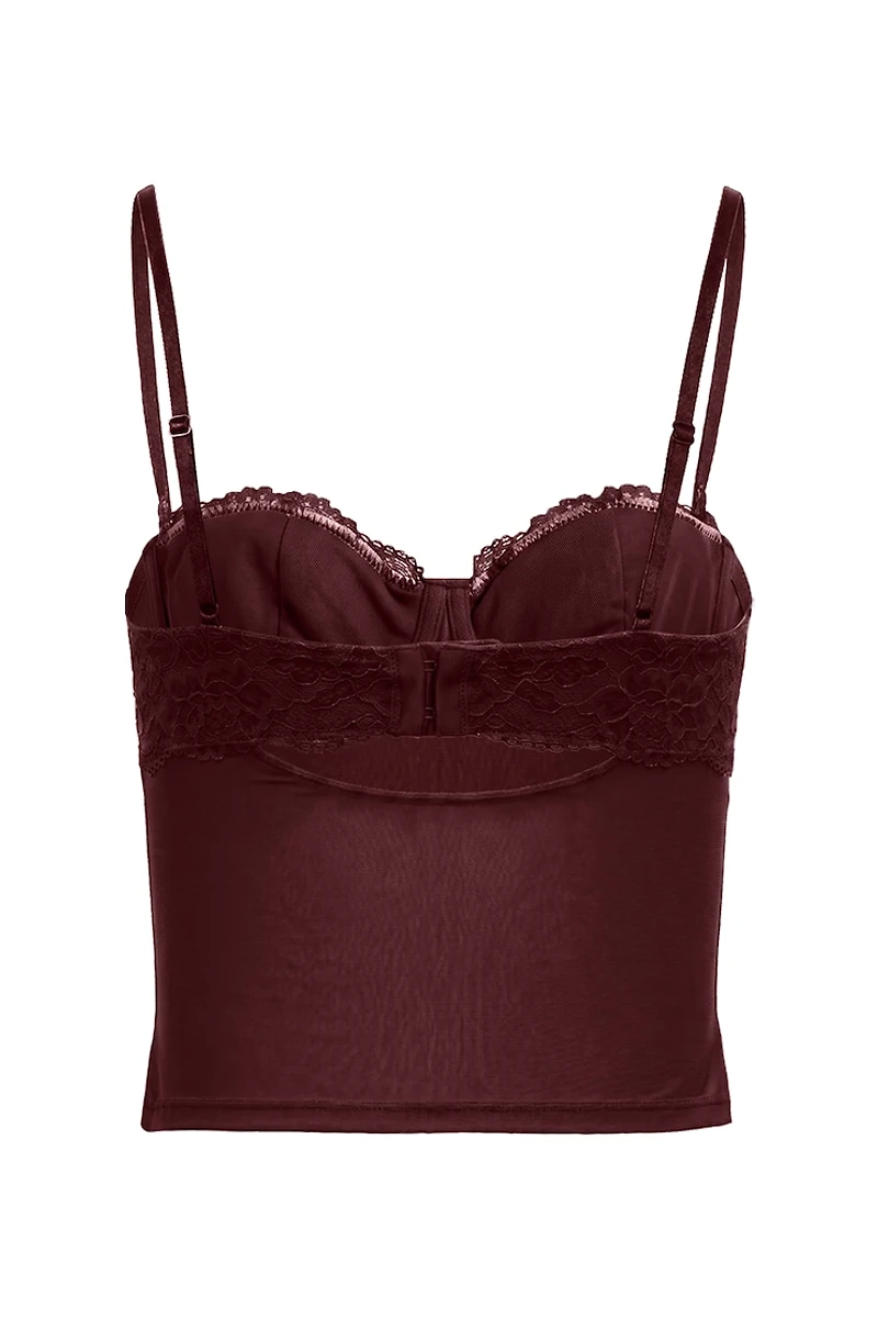 Haut balconnet diaphane en dentelle Sabrina