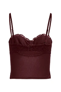 Haut balconnet diaphane en dentelle Sabrina