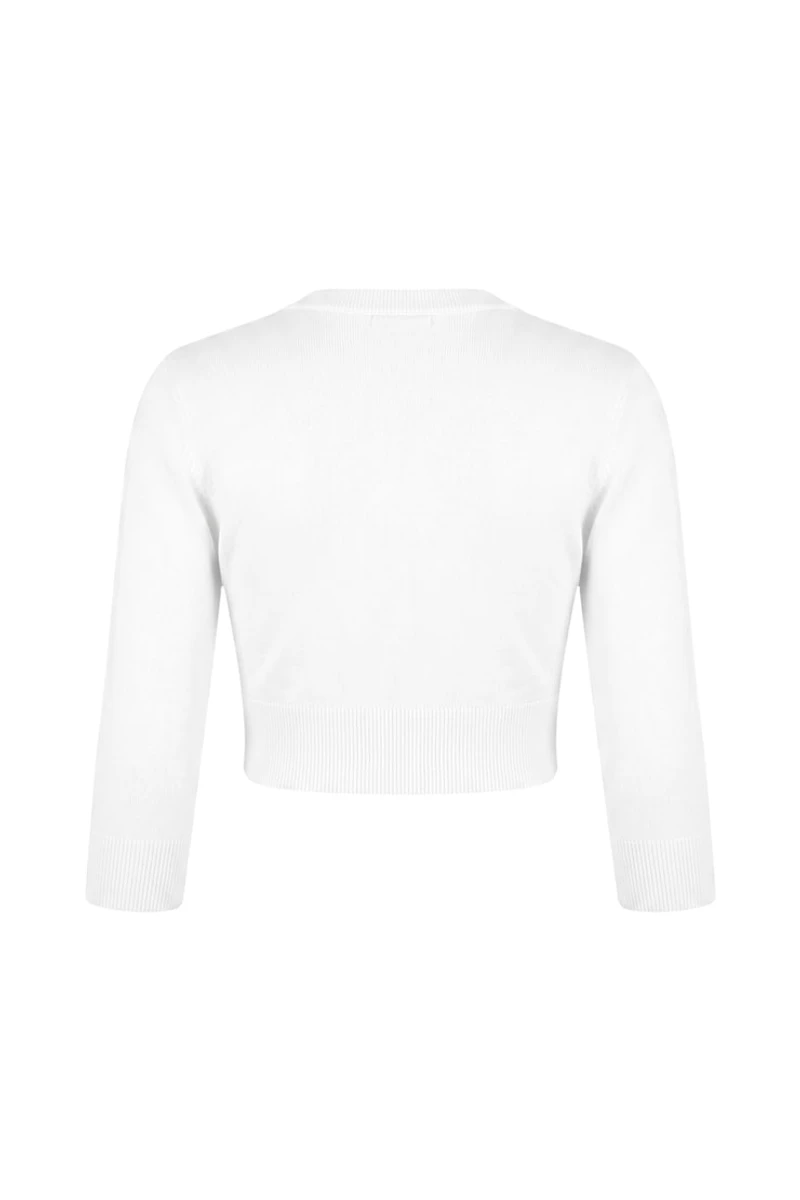 Cardigan ultra-écourté à manches longues