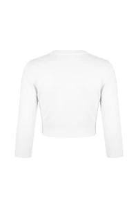 Cardigan ultra-écourté à manches longues