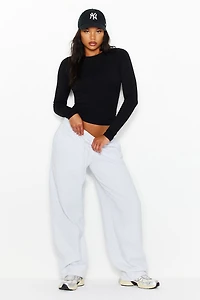 Sleek Crewneck Longsleeve Top