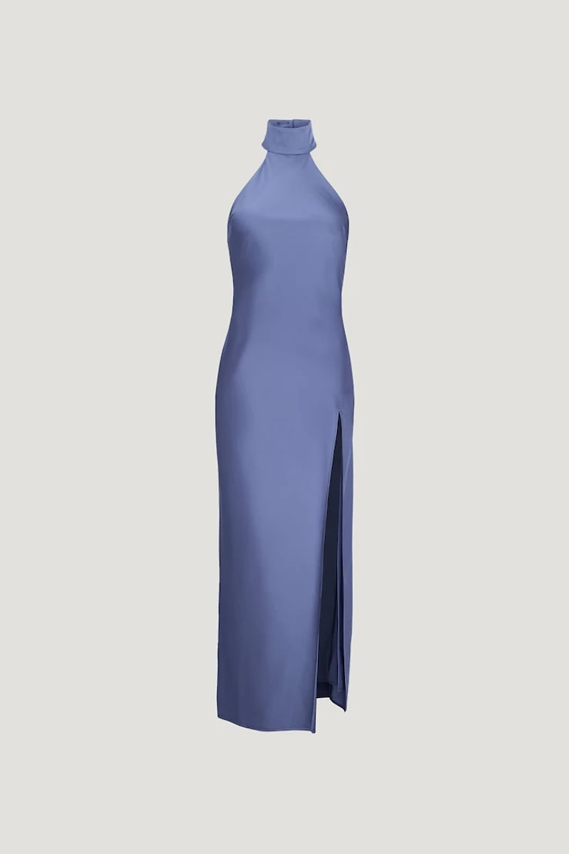 Satin Halter Maxi Dress