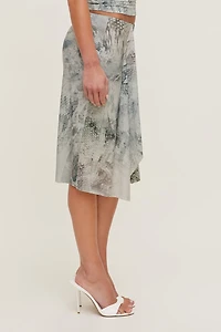 Asymmetric Draped Midi Skirt