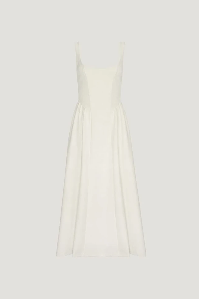 maxi dresses with sleeves for weddings Alette Maxi Flutter Sleeve Dress – White Bridal Dress