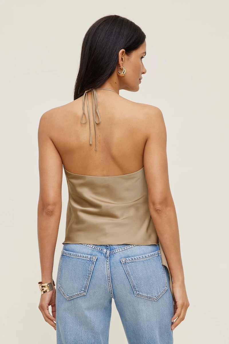 Satin Wrap Halter Top