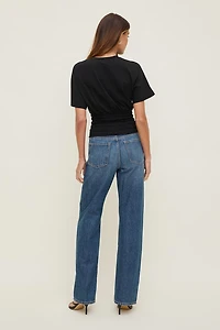 Smocked Cotton Spandex T Shirt