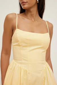 Flared Poplin Mini Dress