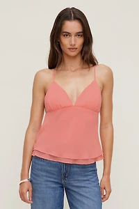 Plunge Babydoll Tank Top