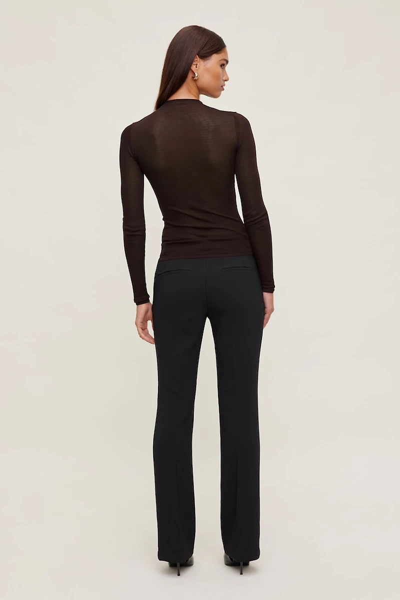 Sheer Mock Neck Sweater