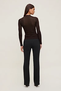 Sheer Mock Neck Sweater
