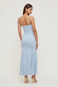 Monet Lace Overlay Maxi Dress