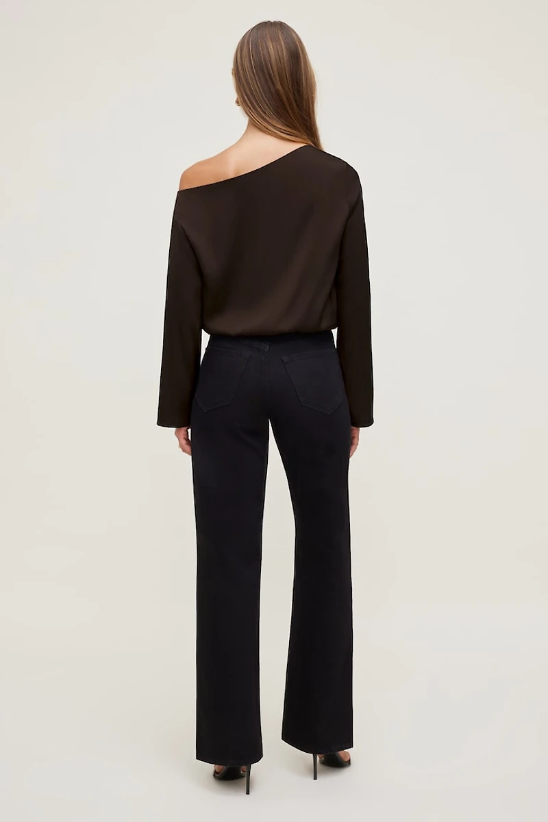 Off Shoulder Satin Blouse