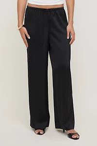 Pantalon en satin à jambe large Leo