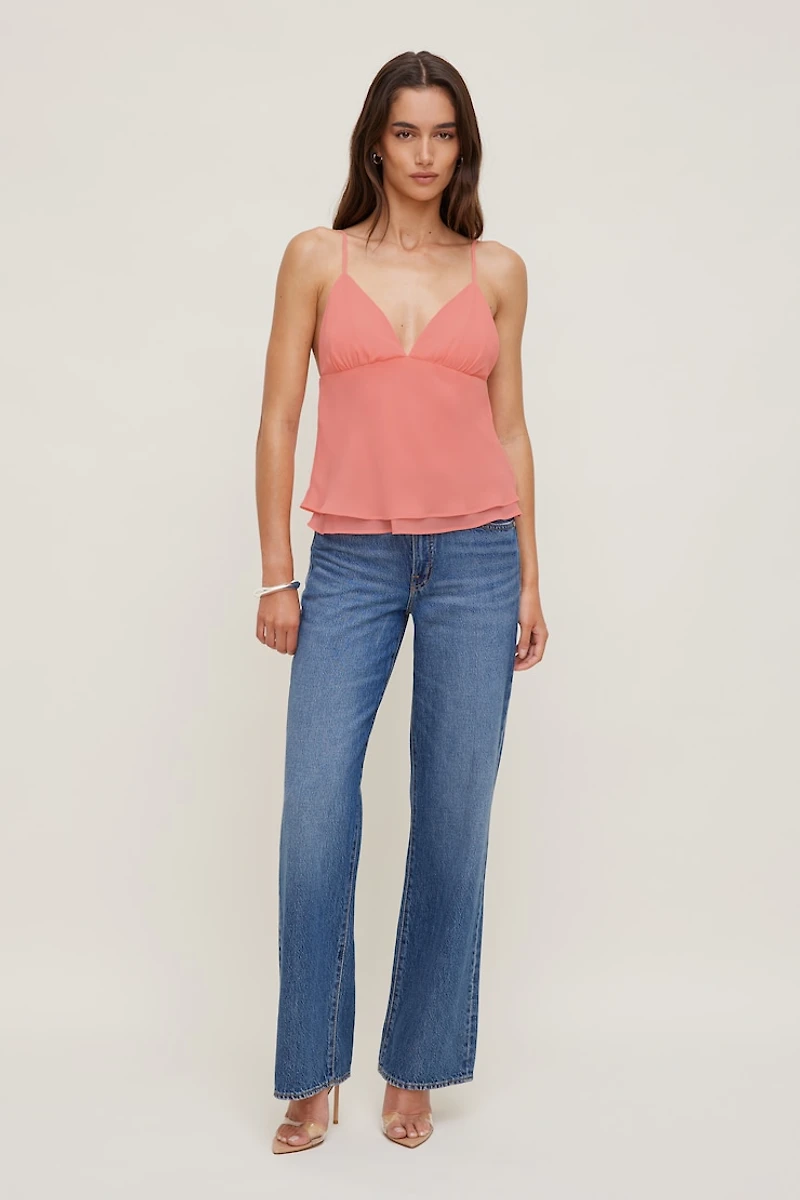 Plunge Babydoll Tank Top