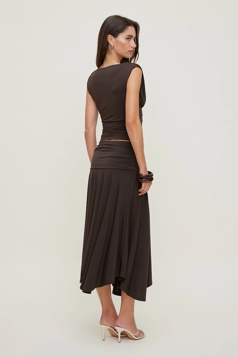 Sculpt Asymmetric Midi Skirt