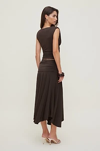 Sculpt Asymmetric Midi Skirt
