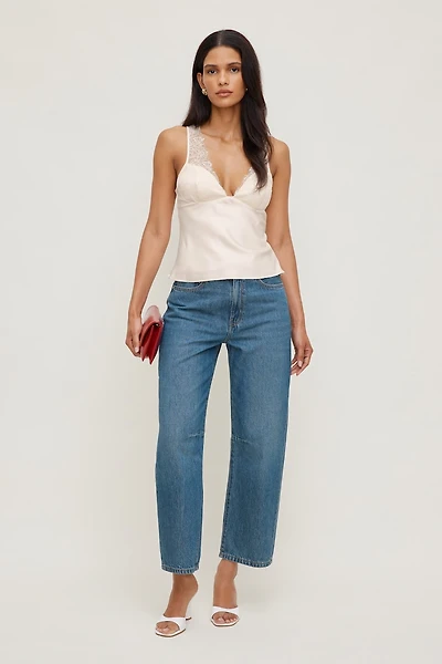 Theo Mid Rise Barrel Leg Jeans