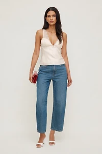 Theo Mid Rise Barrel Leg Jeans