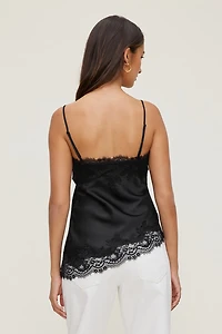 Cassie Asymmetric Lace Satin Cami