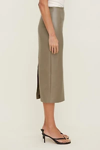 Shiloh Faux Leather Midi Skirt