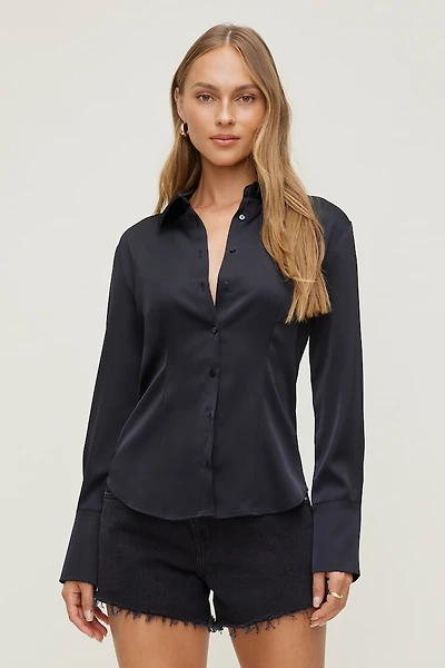 Chemise ajustée en satin Eva
