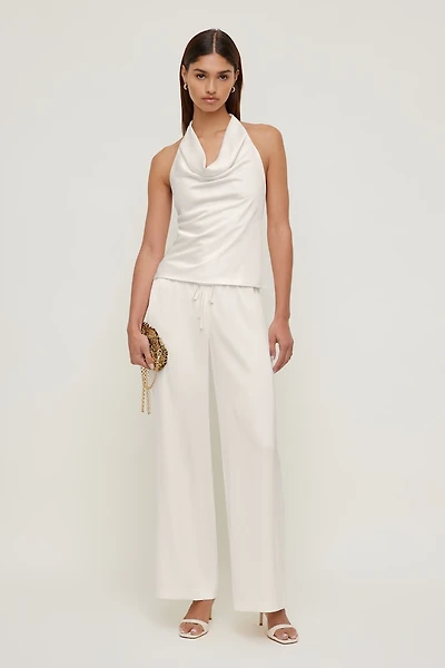 Pantalon en satin à jambe large Leo