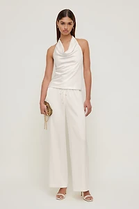 Pantalon en satin à jambe large Leo