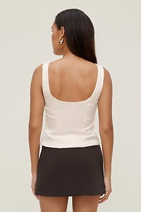 Open Back Satin Tank Top