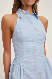 Poplin Halter Mini Dress
