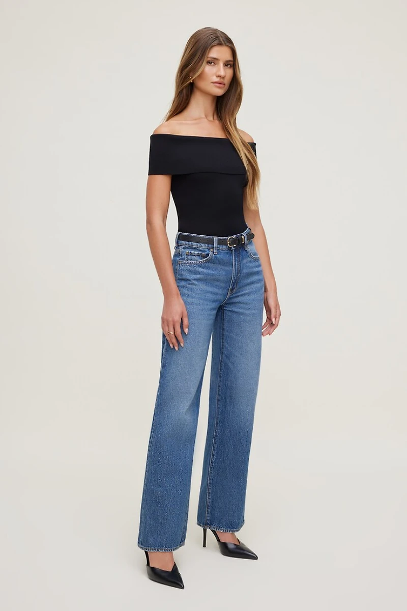 Foldover Off Shoulder Sweater
