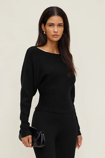 Cinched Boat Neck Sweater